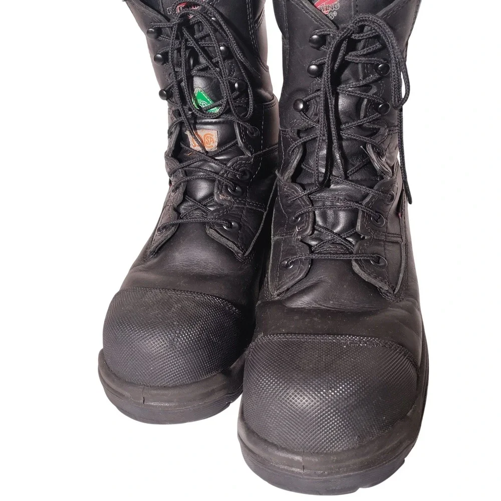 Red Wing Black Leather King Toe Work Boots Vibram Sole Sz 10.5-11? - Imperfect